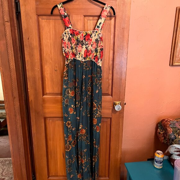 NWT Natural Life Sedona Jumpsuit! Teal mixed floral, size medium - Picture 6 of 6